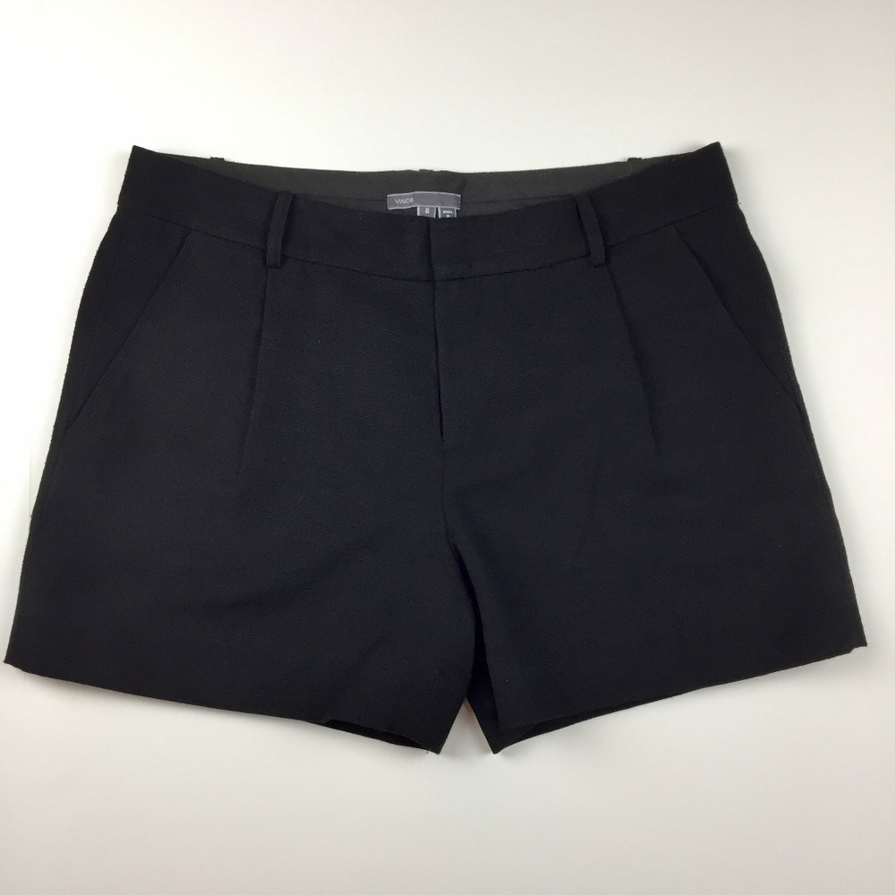 VINCE  Black Pleated Shorts